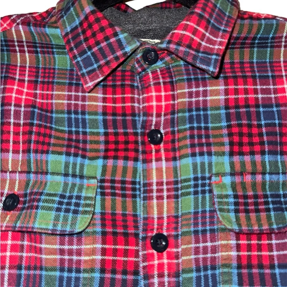 LL Bean Fleece Lined Flannel Mens Medium - Picture 3 of 9